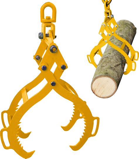 32IN Log Lifting Tongs Log Lifting Tongs 4 Claw Timber Heavy Duty Solid