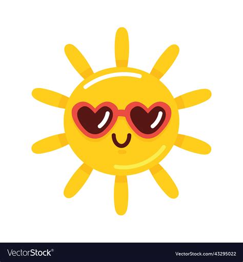 Cool Sun Wearing Sunglasses Emoji Cartoon Vector Clipart, 44% OFF