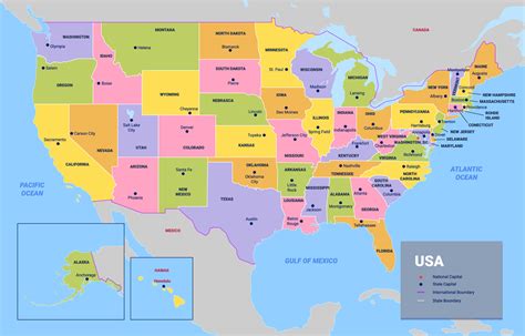 Country Map of United States of America 20112765 Vector Art at Vecteezy