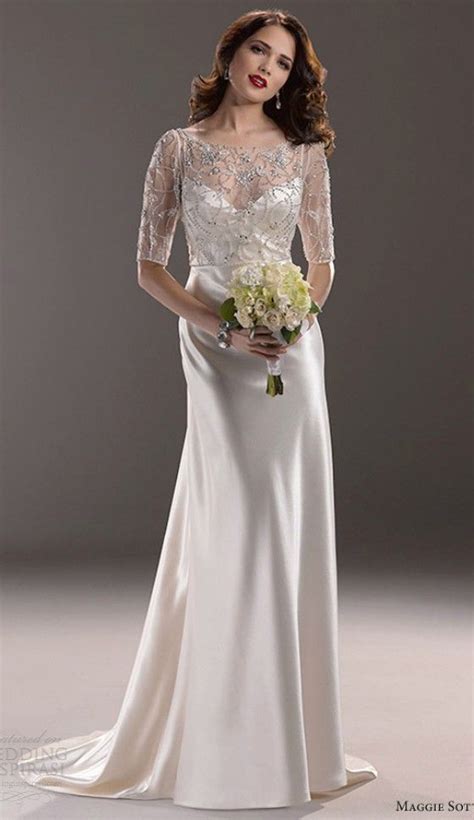 Simple Elegant Wedding Dress For Older Brides Over