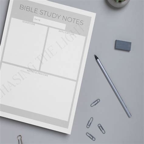 Minimalist Bible Study Notes Printable PDF Bible Study Template