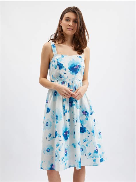 Rochie cu model floral albastru și alb pentru femei ORSAY Orsay ro