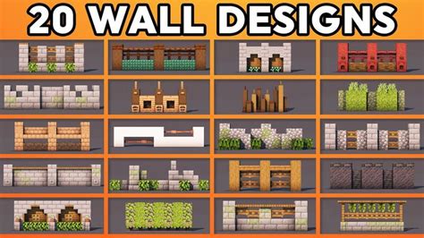 20 Must Know Minecraft Wall Designs! (Tutorial) | Minecraft wall designs, Minecraft wall, Wall ...