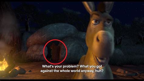 In Shrek, Fiona is seen as an ogre eavesdropping on Shrek and Donkey ...