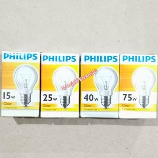 Jual Philips Lampu Bohlam Pijar Kaca Clear Bening Kuning