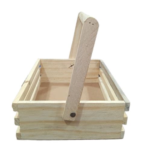 Natural Teak Wood Square Wooden Gift Basket Size 10 X 12 Inch At Rs