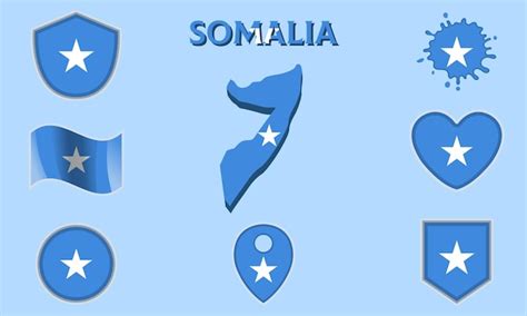 Colecci N De Banderas Nacionales Planas De Somalia Con Mapa Vector