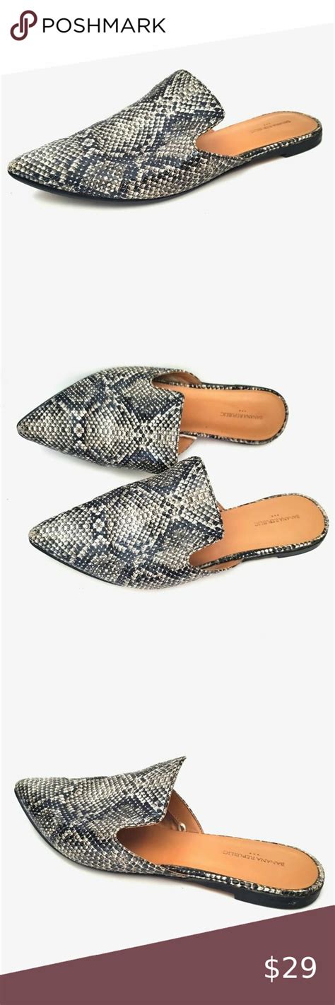 Banana Republic Mules Slide Point Toe Snake Size Pointed Toe