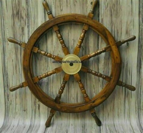 Inch Wooden Ship Steering Wheel Pirate D Cor Wooden Brass Finishing