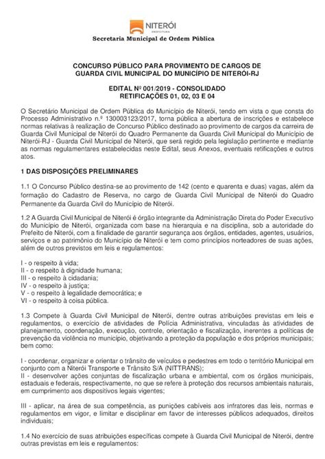 Pdf Concurso P Blico Para Provimento De Cargos De Guarda Civil