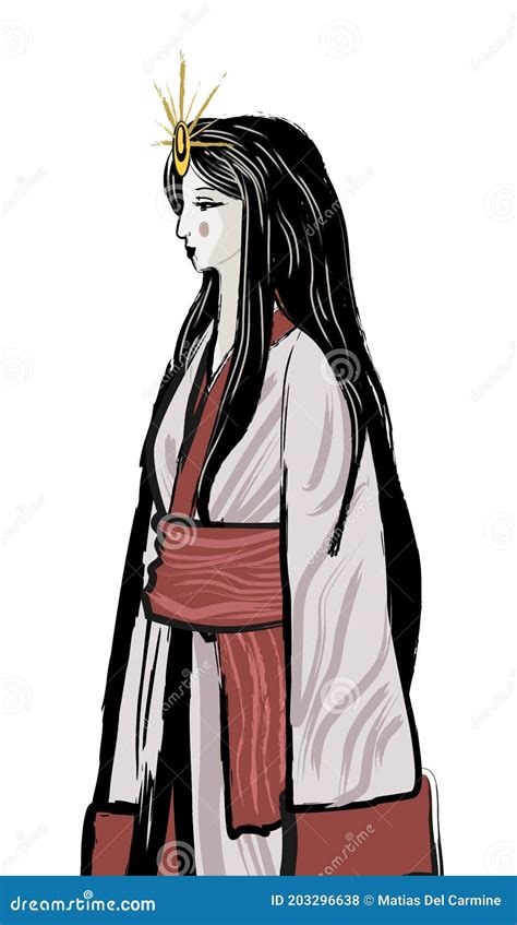 Amaterasu Shinto Sun Mythology Goddess Stock Vector Illustration Of