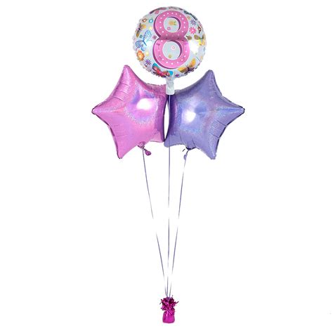 Buy 8th Birthday Butterfly Pink Balloon Bouquet Delivered Inflated For Gbp 16 99 Card