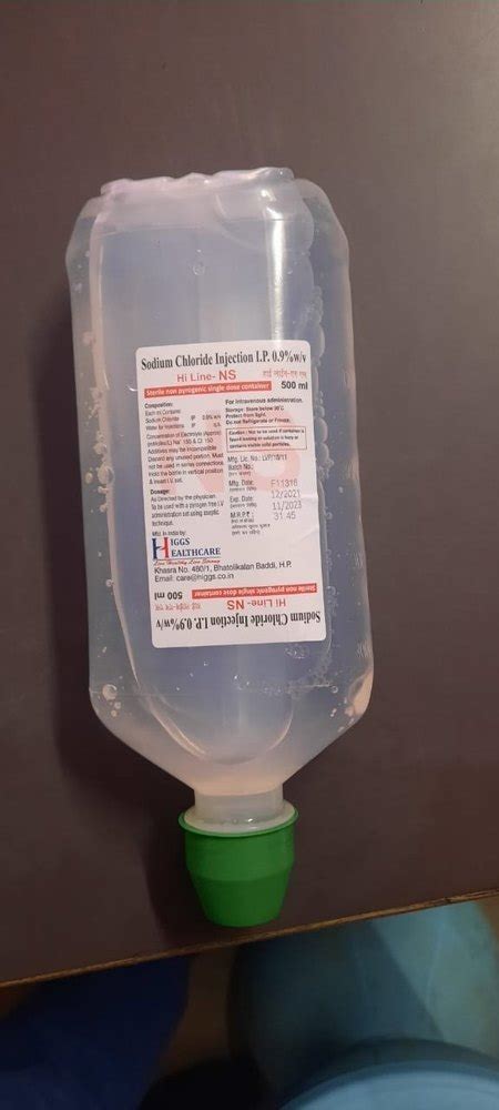 Sodium Chloride Injection Ip Packaging Type Bottle Packaging Size