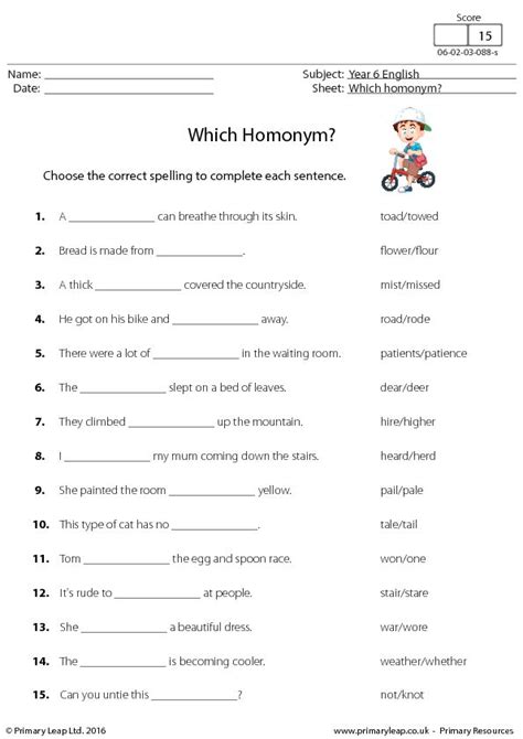 Homonyms Exercises With Answers Pdf