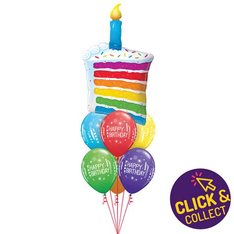 Rainbow Cake And Candle Luxury Bouquet Balloonatic We Are More Than