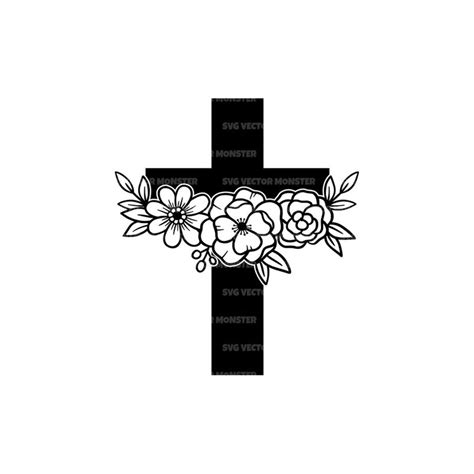 Floral Christian Cross Svg Flower Cross Svg Jesus Christ Inspire