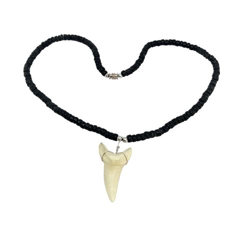 Hawaiian Jewelry Black Coconut Bead Resin Shark Tooth Hawaii Etsy