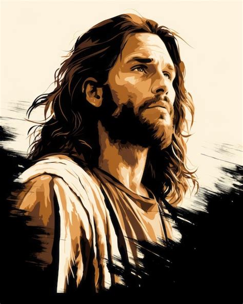 Premium Ai Image Jesus With Long Hair And Beard