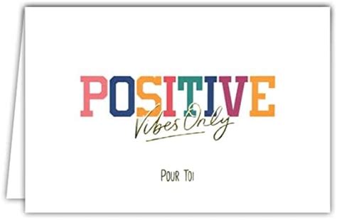 69 5153 Carte Positive Vibes Only Pour Toi Lettres en Or Doré Brillant