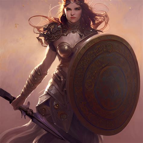 Spear And Shield Female Warrior R Dndai