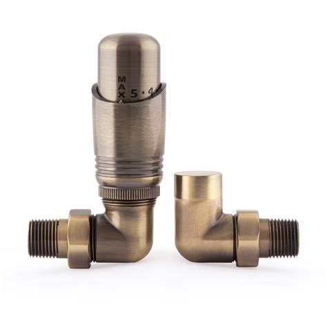 Antique Brass Corner Thermostatic Niva Valves From Period Home Style