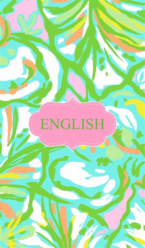 Printable English Binder Cover