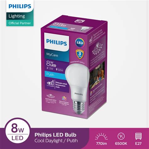 Philips Ledbulb 8w E27 6500k 230v 1ct12 9 Id Siplah