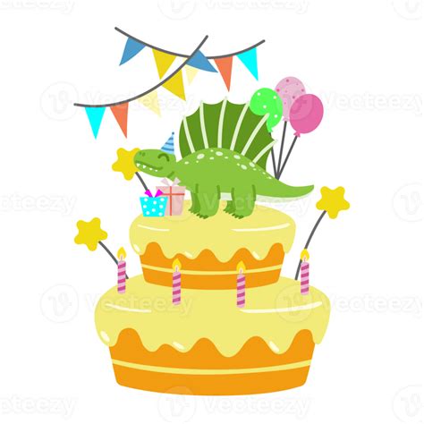 Happy Birthday Dinosaur Party Cake Happy Dino Clipart 28243301 Png