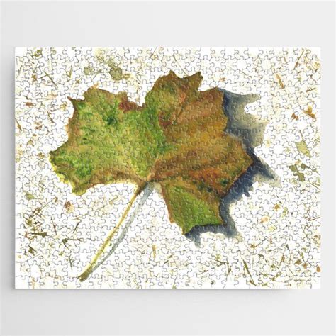 Autumn Sycamore Leaf Jigsaw Puzzle By Lzbth Creative Content