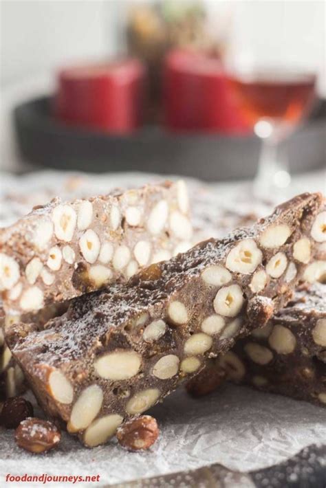 A Closer Shot Of A Slice Of Panforte Focusing On The Nuts And Dried