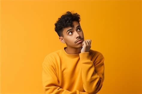 Premium Ai Image Young Man Thinking An Idea While Looking Up
