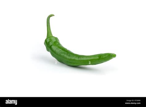 Hot Green Pepper S Isolated On White Background Clipping Path Included In Jpeg Stock Photo Alamy