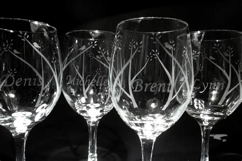 Wedding glasses. Personalized etched wine glasses bridal | Etsy