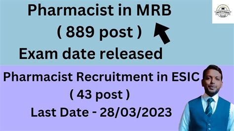 Pharmacist Recruitment Updates Ll Pharmacist In Esic Post