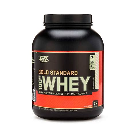 Proteina On Gold Standard Sabor Chocolate Blanco 100 Whey 5 Lbs