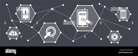 concept  app  connected icons stock photo alamy