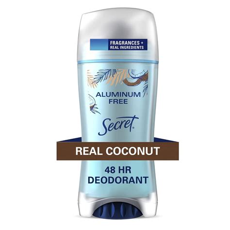 Secret Aluminum Free Natural Deodorant For Women Coconut Scent 2 4 Oz