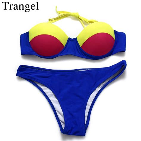 Trangel Solid Color Bikini Set Bandeau Swimwear Women Fringe Swimsuit Tassel Polyester Low Waist