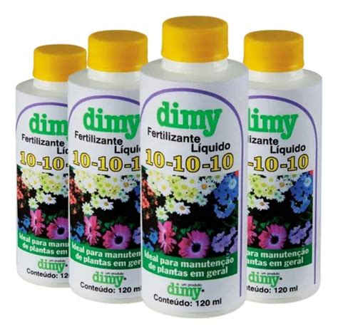 4x Fertilizante 10 10 10 Mineral Dimy Concentrado 120ml