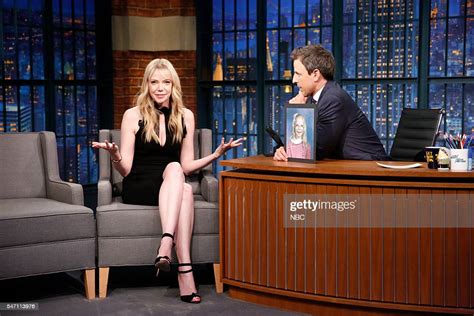 Comedian Riki Lindhome During An Interview With Host Seth Meyers On