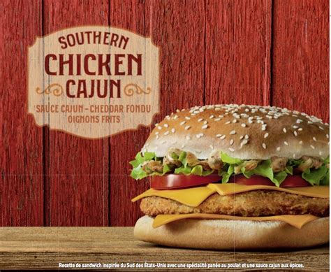 Mcdo Fr Southern Chicken Cajun Les Burgers