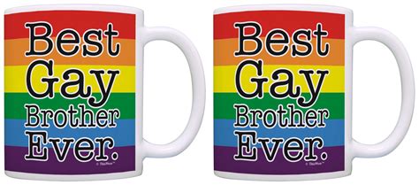ThisWear Gifts For Gay Brother Best Gay Brother Ever Gay Pride Gay 11 Ounce 2 Pack Coffee Mugs