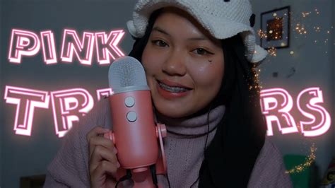 Asmr Most Relaxing Pink Triggers Mouth Sounds Tapping Scratching