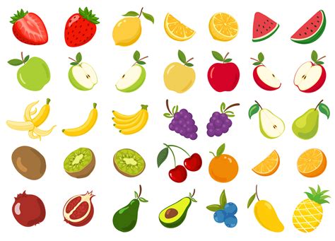 Fruit Collection Set Illustration Cartoon Vector Art At Vecteezy