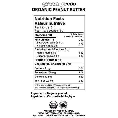 Organic Peanut Butter 400 G Green Press