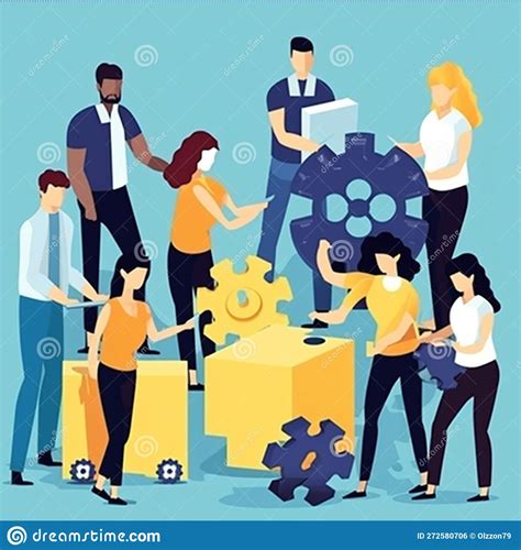 El Concepto De Trabajo En Equipo Exitoso Stock De Ilustración Ilustración De Mujer Teamwork