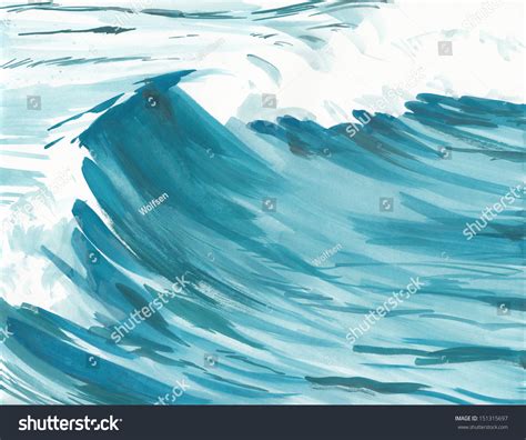 Ocean Wave Watercolor Stock Photo 151315697 : Shutterstock