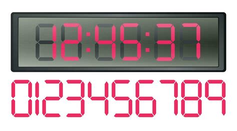 Digital Clocks Display With A Set Of Digital Numbers 35150469 Vector