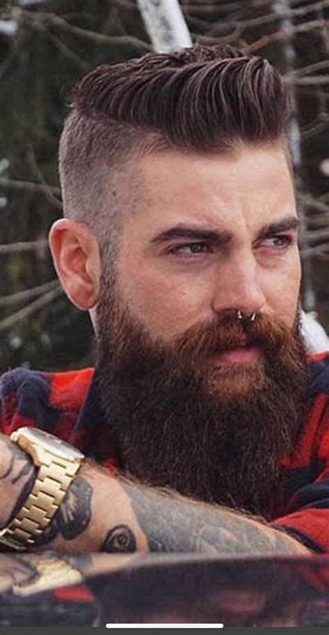 Pin By Scott Mixon On Septum Piercing Short Hair With Beard Hair And