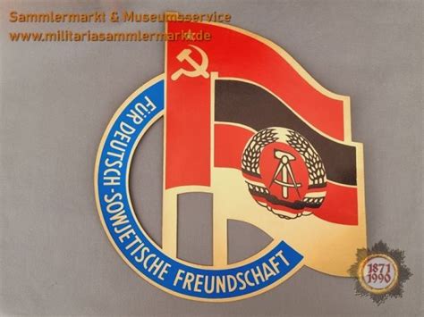 Schild FÜR DEUTSCH SOWJETISCHE FREUNDSCHAFT Emblem DDR Herstellung